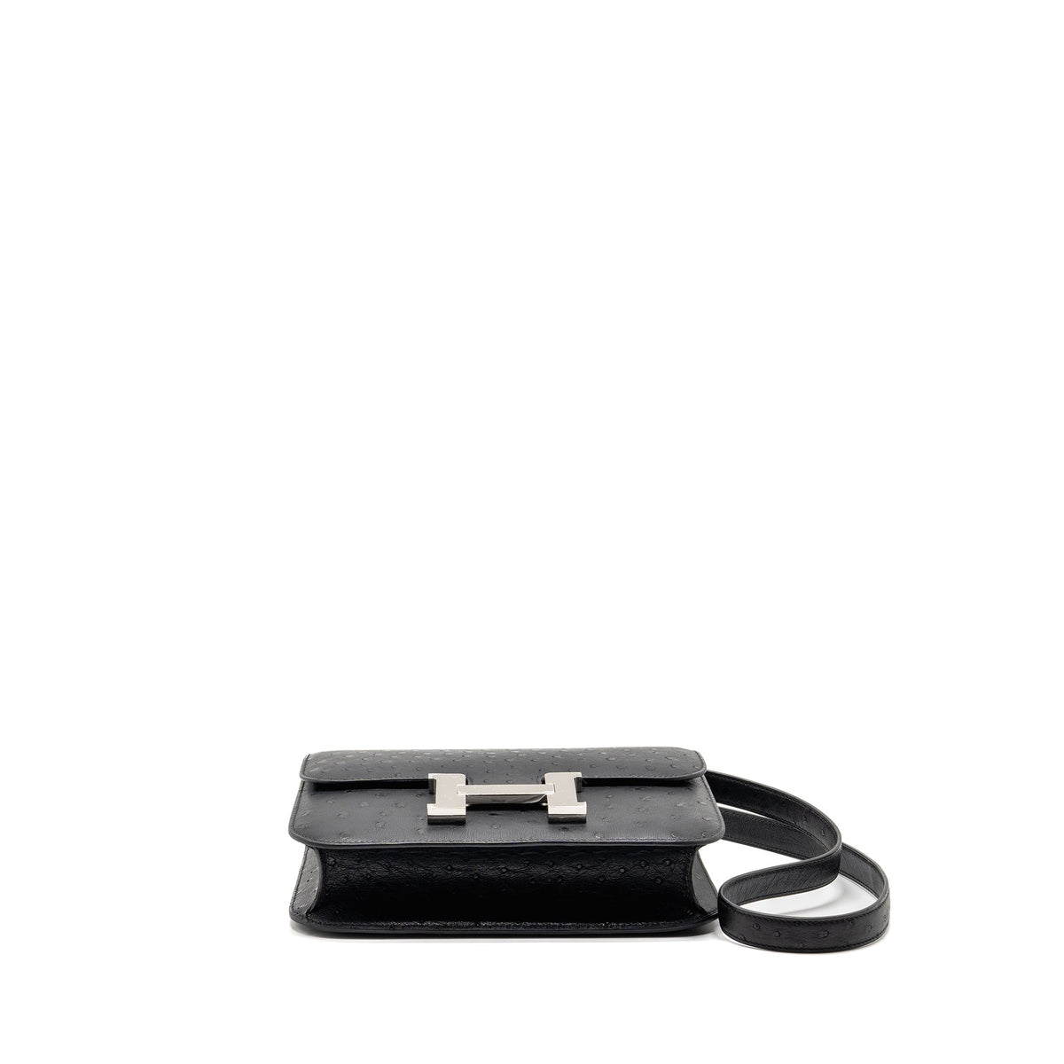 HERMES CONSTANCE 24 OSTRICH BLACK SHW