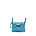 Hermes Mini Lindy Swift Blue de Nord SHW
