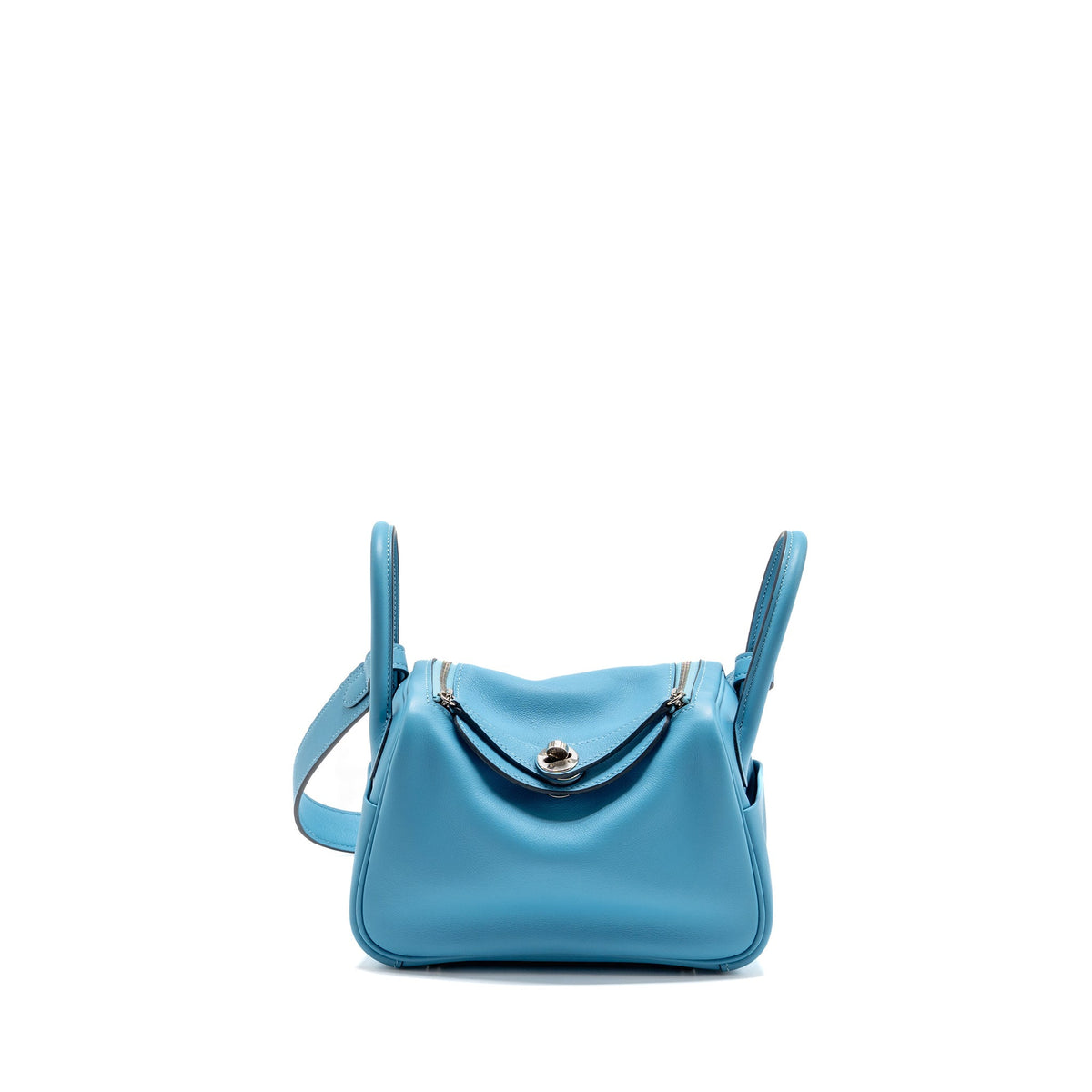 Hermes Mini Lindy Swift Blue de Nord SHW