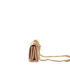 Chanel Pearl Chain Flap Bag Calfskin Beige GHW (Microchip)