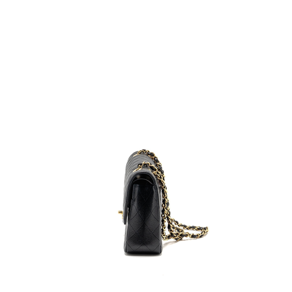 CHANEL MEDIUM CLASSIC DOUBLE FLAP BAG CAVIAR BLACK GHW