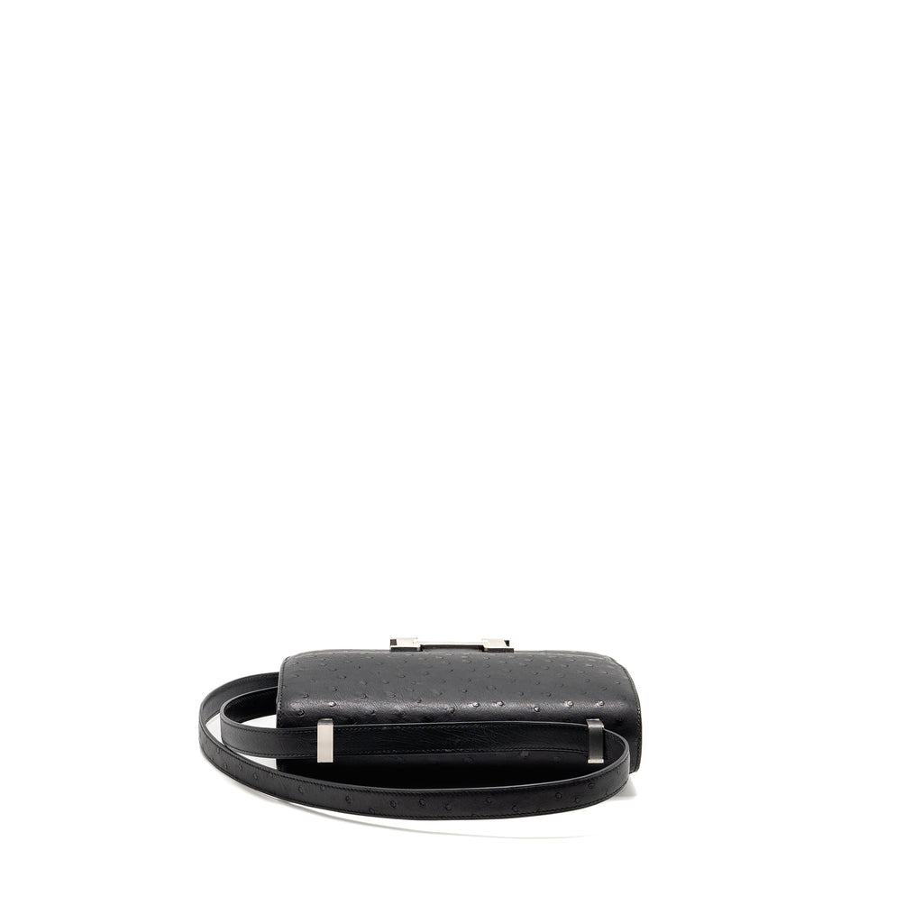 HERMES CONSTANCE 24 OSTRICH BLACK SHW