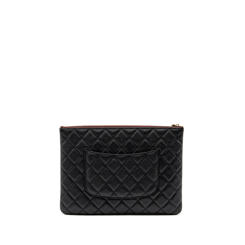 CHANEL O CASE CLUTCH CAVIAR BLACK GHW