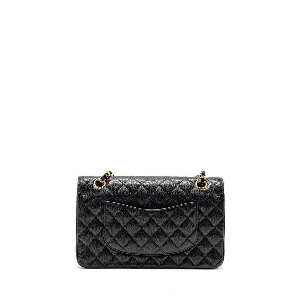 CHANEL MEDIUM CLASSIC DOUBLE FLAP BAG CAVIAR BLACK GHW