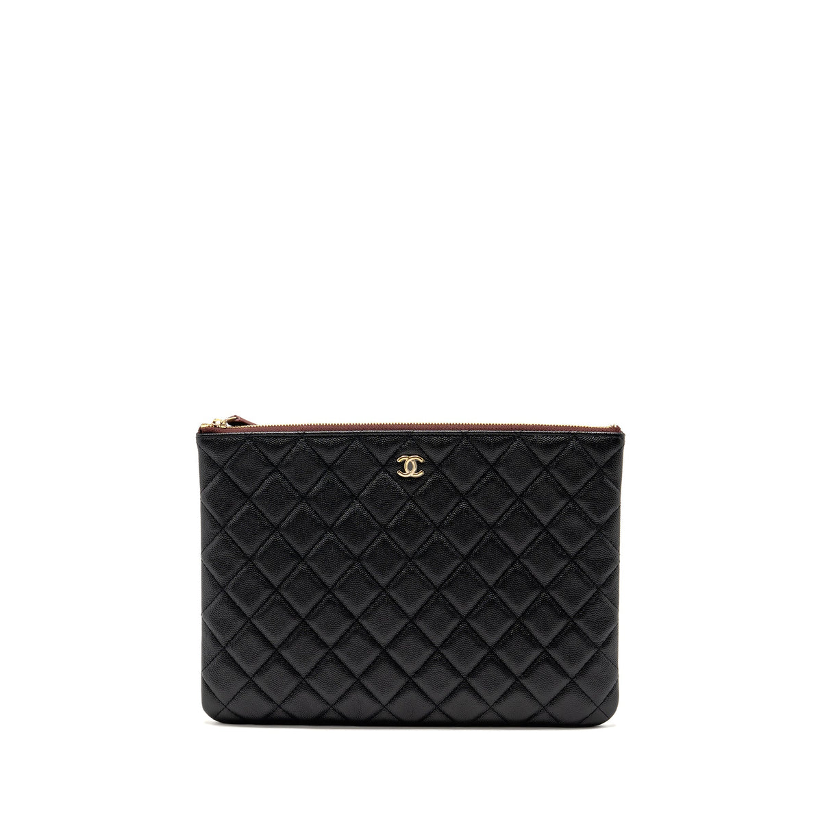 CHANEL O CASE CLUTCH CAVIAR BLACK GHW