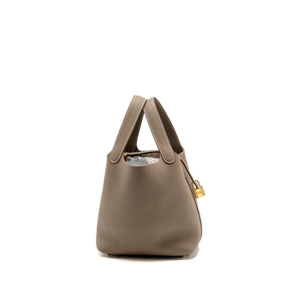Hermes picotin 18 lock bag clemence etoupe GHW