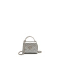 CHANEL TOP HANDLE MINI FLAP BAG WITH CHAIN LAMBSKIN SILVER SHW (MICROCHIP)