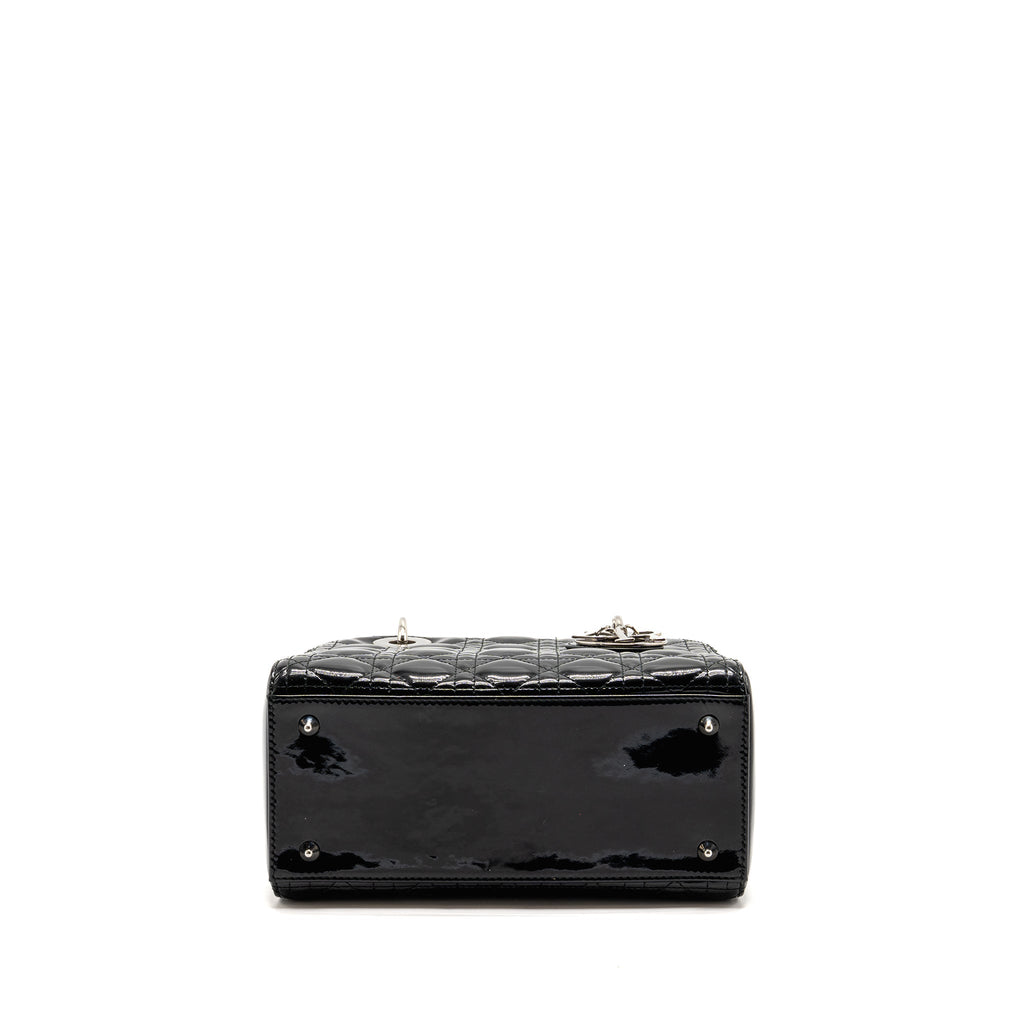 DIOR MEDIUM LADY DIOR PATENT BLACK SHW