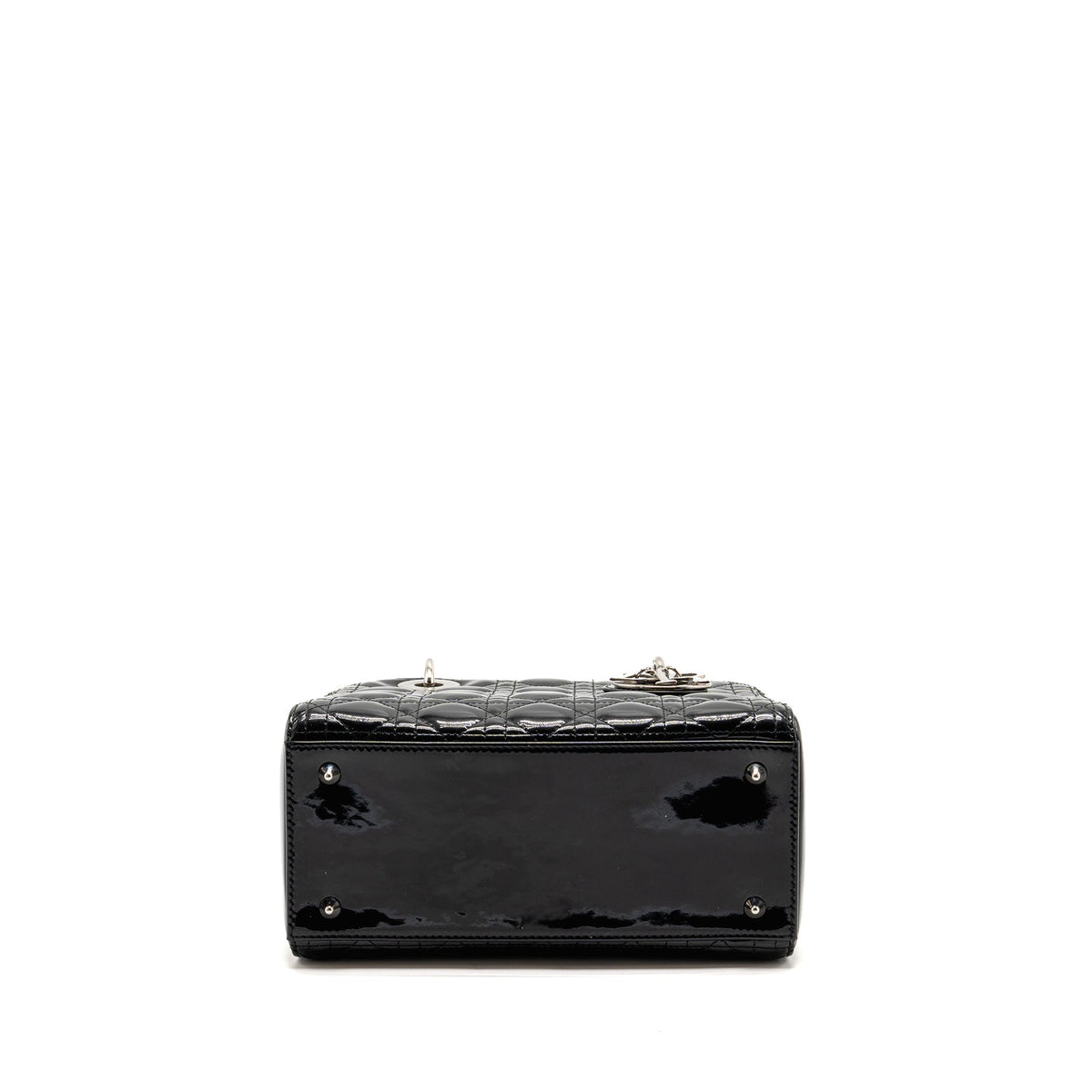 DIOR MEDIUM LADY DIOR PATENT BLACK SHW