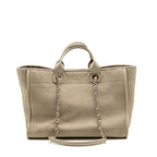 Chanel Large Deauville Tote Bag Canvas/Leather Grey SHW (Microchip)