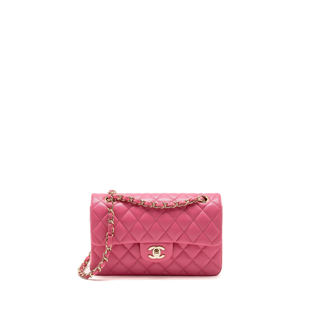 Chanel Small Classic Double Flap Bag Caviar Hot Pink LGHW