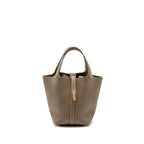 Hermes picotin 18 lock bag clemence etoupe GHW