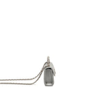 CHANEL TOP HANDLE MINI FLAP BAG WITH CHAIN LAMBSKIN SILVER SHW (MICROCHIP)