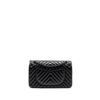 CHANEL SMALL 2.55 REISSUE DOUBLE FLAP BAG CHEVRON AGED CALFSKIN SO BLACK