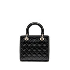 DIOR MEDIUM LADY DIOR PATENT BLACK SHW