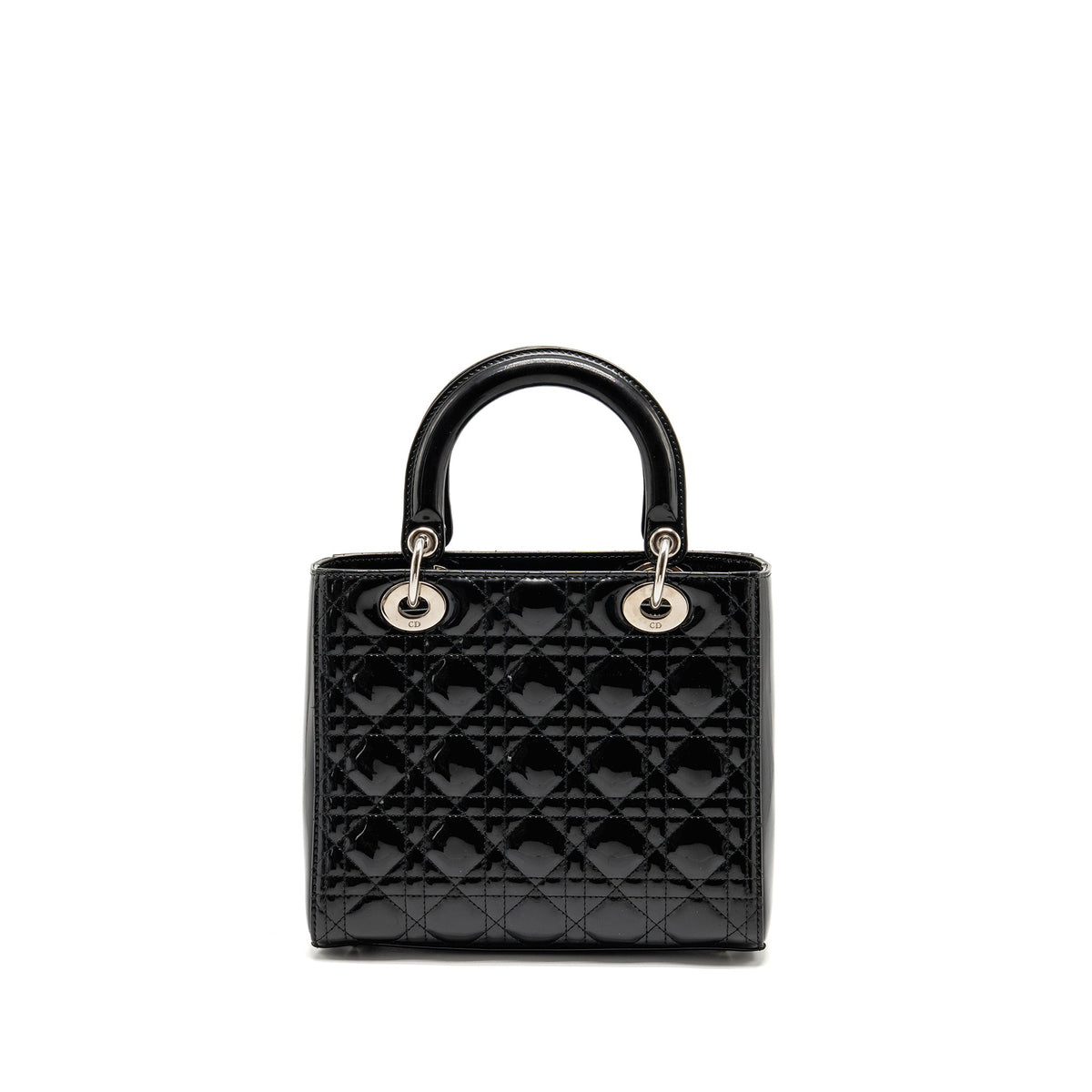 DIOR MEDIUM LADY DIOR PATENT BLACK SHW