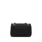 CHANEL MEDIUM CLASSIC DOUBLE FLAP BAG TWEED BLACK SHW