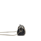 Chanel 25P Quilted Bowling Bag Lambskin Black/White LGHW (Microchip)