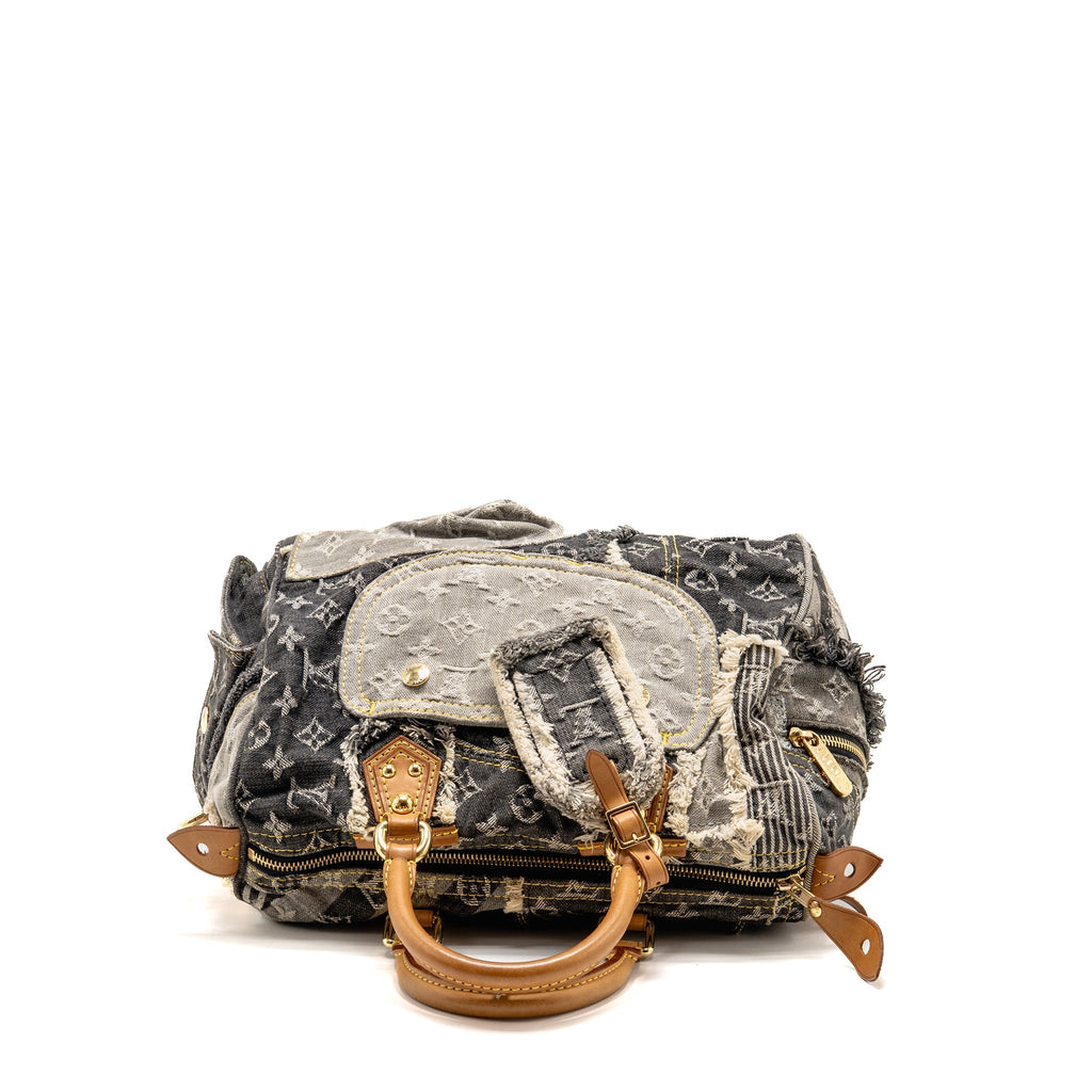 Louis Vuitton speedy 30 denim patchwork grey GHW