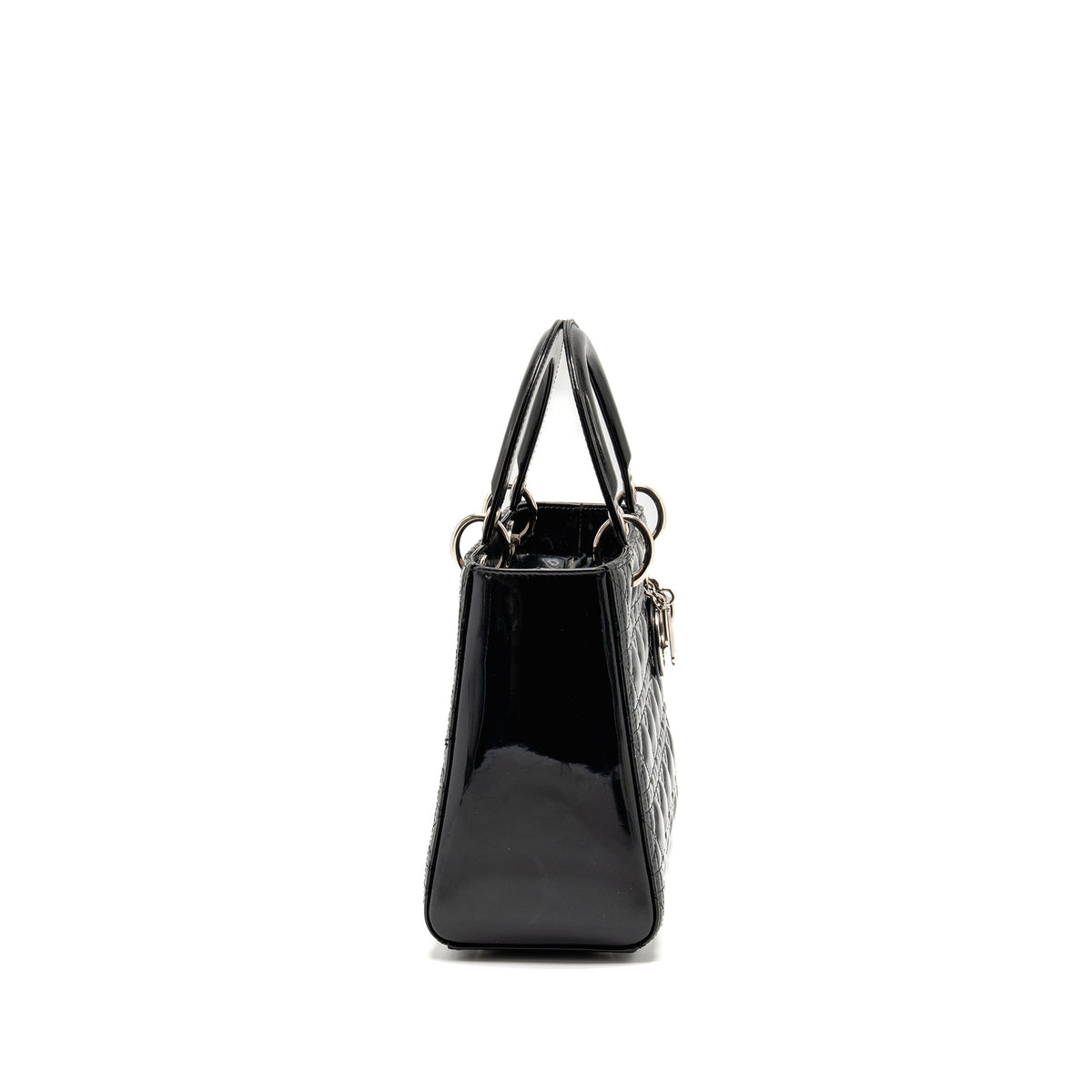 DIOR MEDIUM LADY DIOR PATENT BLACK SHW