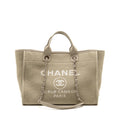 Chanel Large Deauville Tote Bag Canvas/Leather Grey SHW (Microchip)