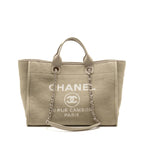 Chanel Large Deauville Tote Bag Canvas/Leather Grey SHW (Microchip)