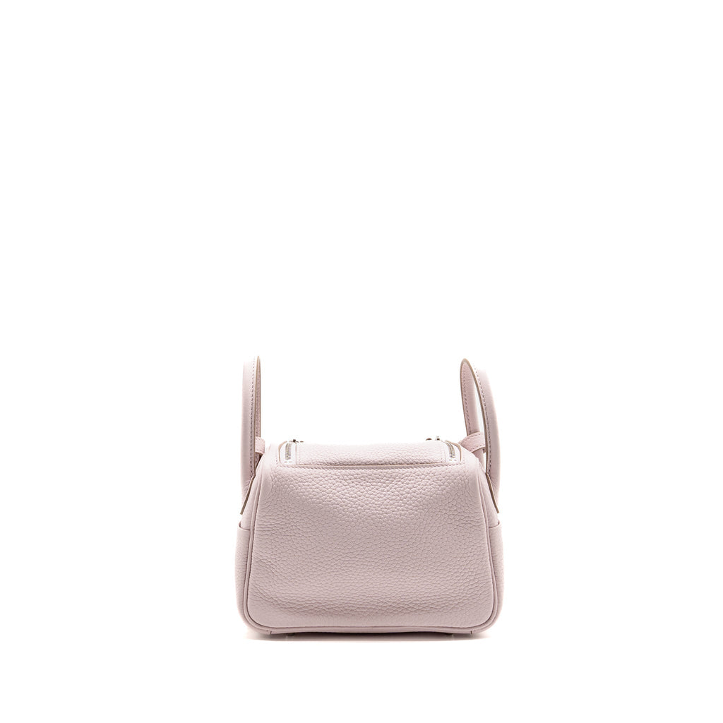 Hermes Mini Lindy clemence Mauve Pale SHW