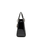 DIOR MEDIUM LADY DIOR PATENT BLACK SHW