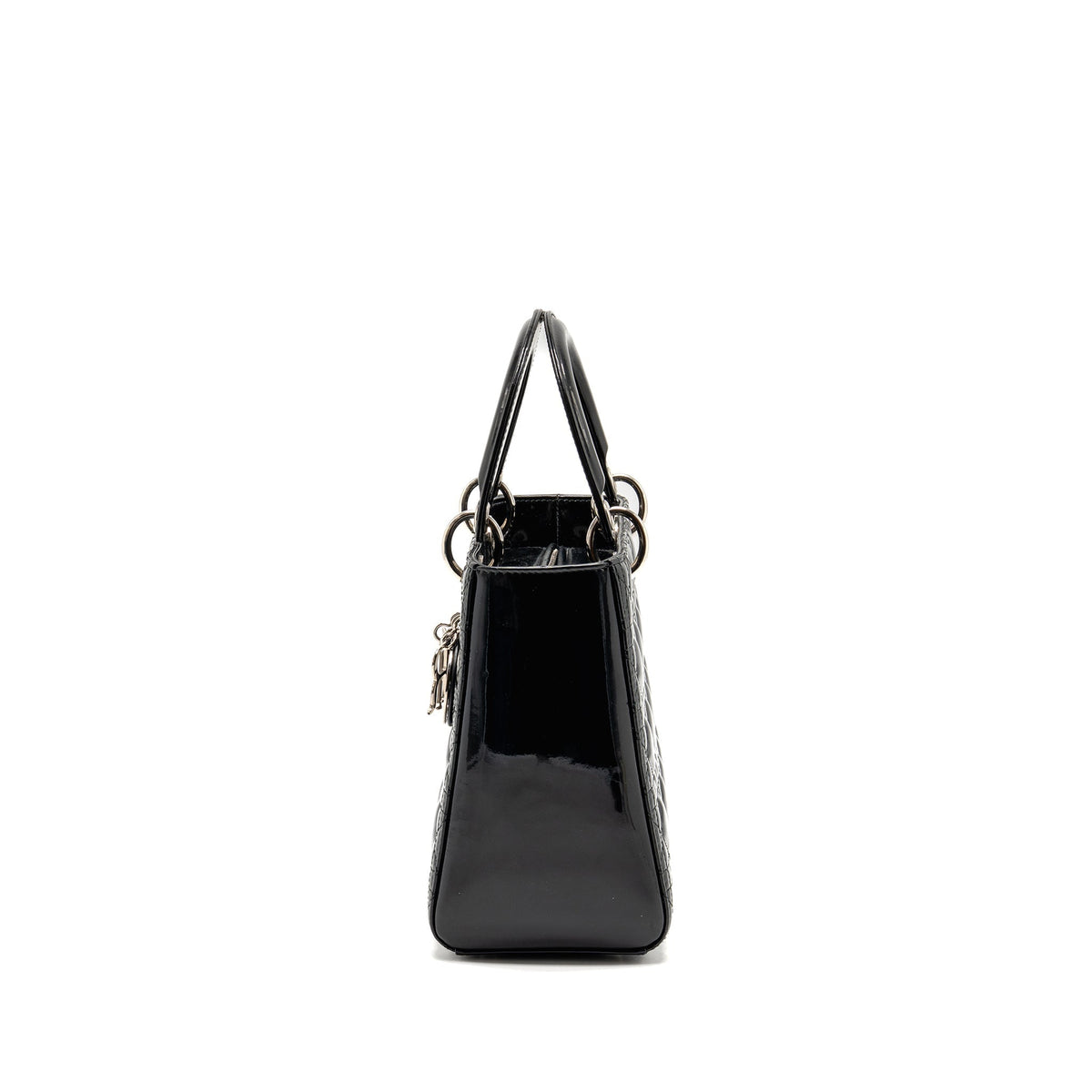 DIOR MEDIUM LADY DIOR PATENT BLACK SHW