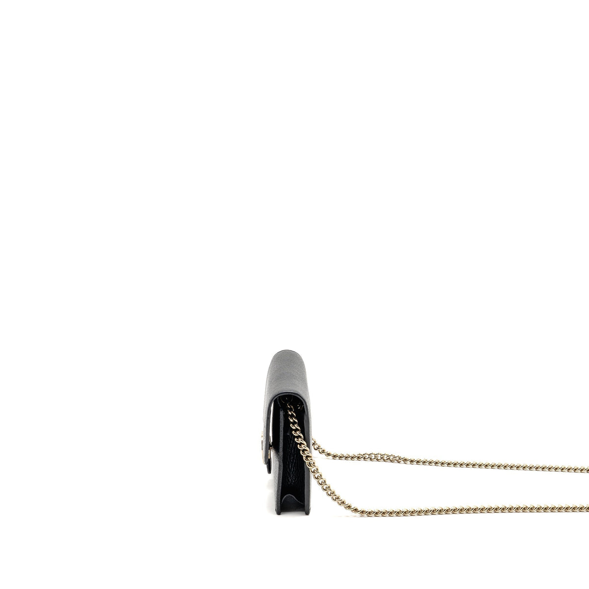 GUCCI INTERLOCKING CHAIN WALLET CALFSKIN BLACK GHW