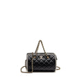 Chanel 25P Quilted Bowling Bag Lambskin Black/White LGHW (Microchip)