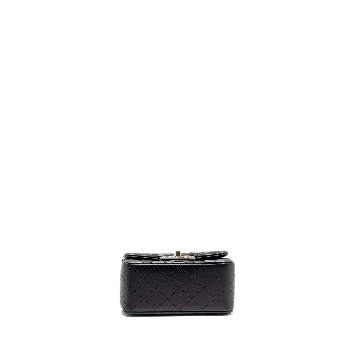 CHANEL CLASSIC MINI SQUARE FLAP BAG LAMBSKIN BLACK LGHW (MICROCHIP)