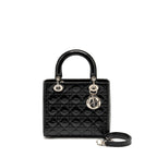 DIOR MEDIUM LADY DIOR PATENT BLACK SHW