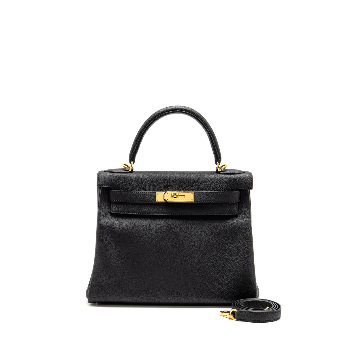 Hermes Kelly 28 Togo Black GHW