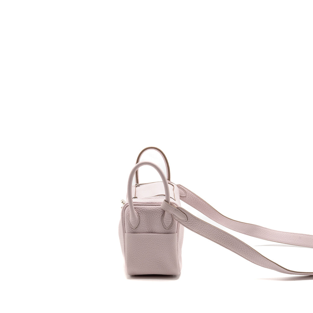 Hermes Mini Lindy clemence Mauve Pale SHW