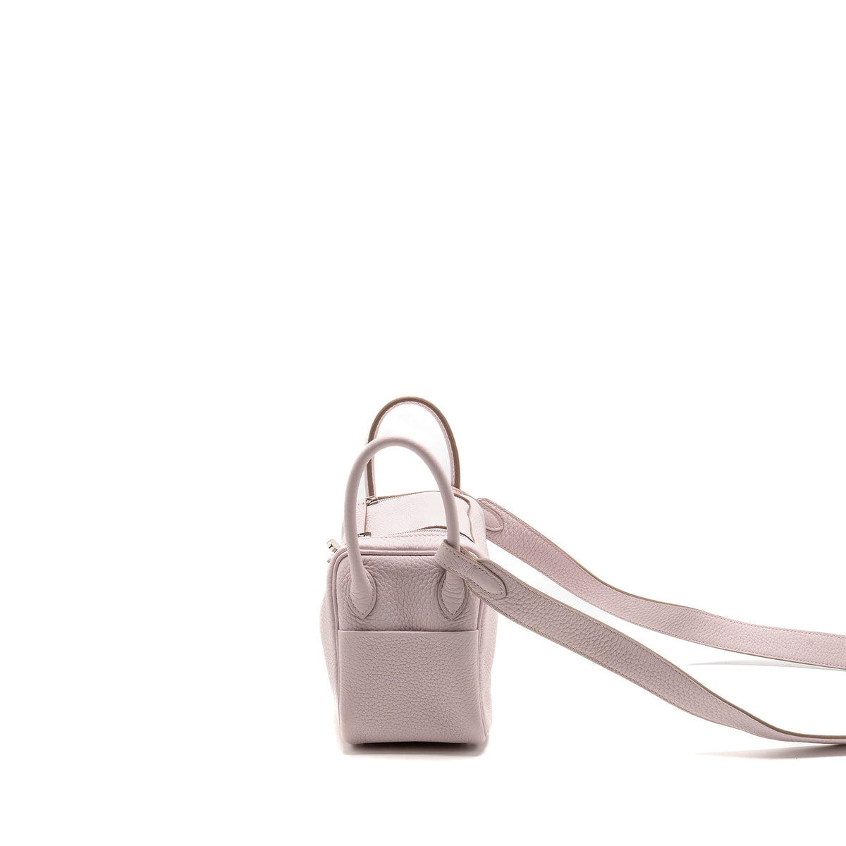 Hermes Mini Lindy clemence Mauve Pale SHW