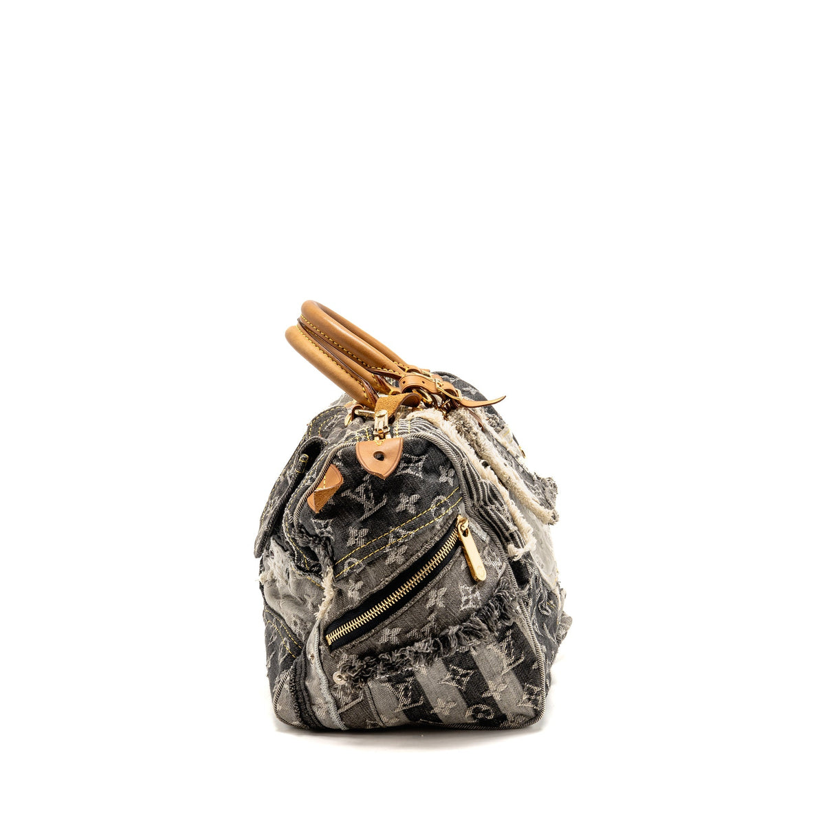 Louis Vuitton speedy 30 denim patchwork grey GHW