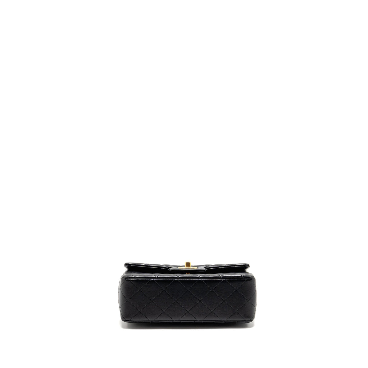 CHANEL TOP HANDLE MINI RECTANGULAR LAMBSKIN BLACK GHW (MICROCHIP)