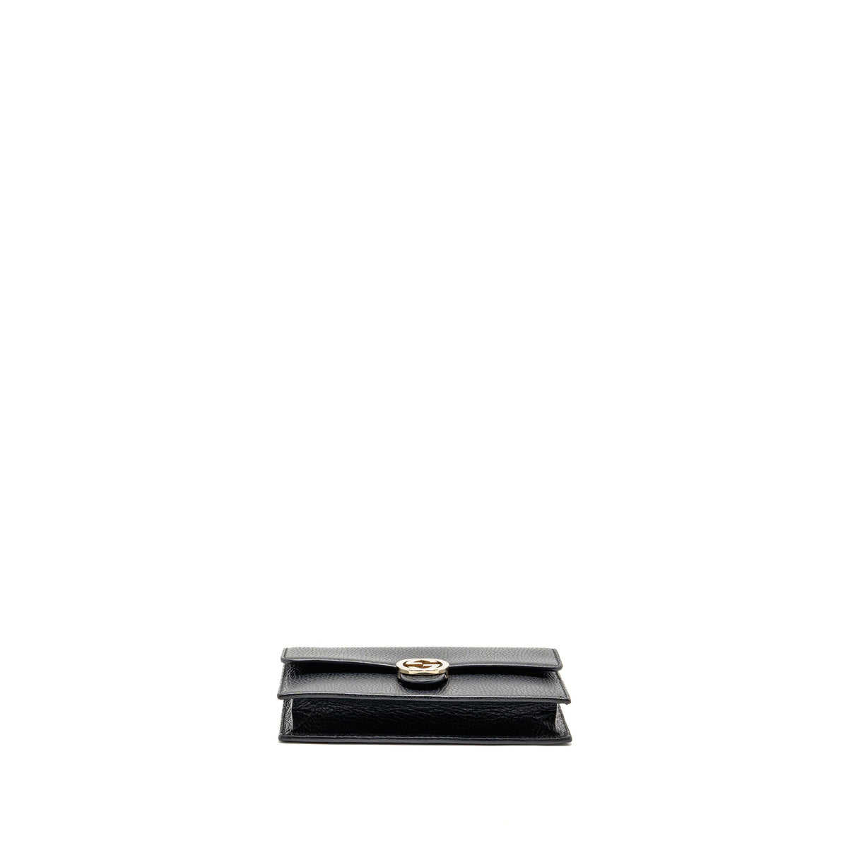 GUCCI INTERLOCKING CHAIN WALLET CALFSKIN BLACK GHW