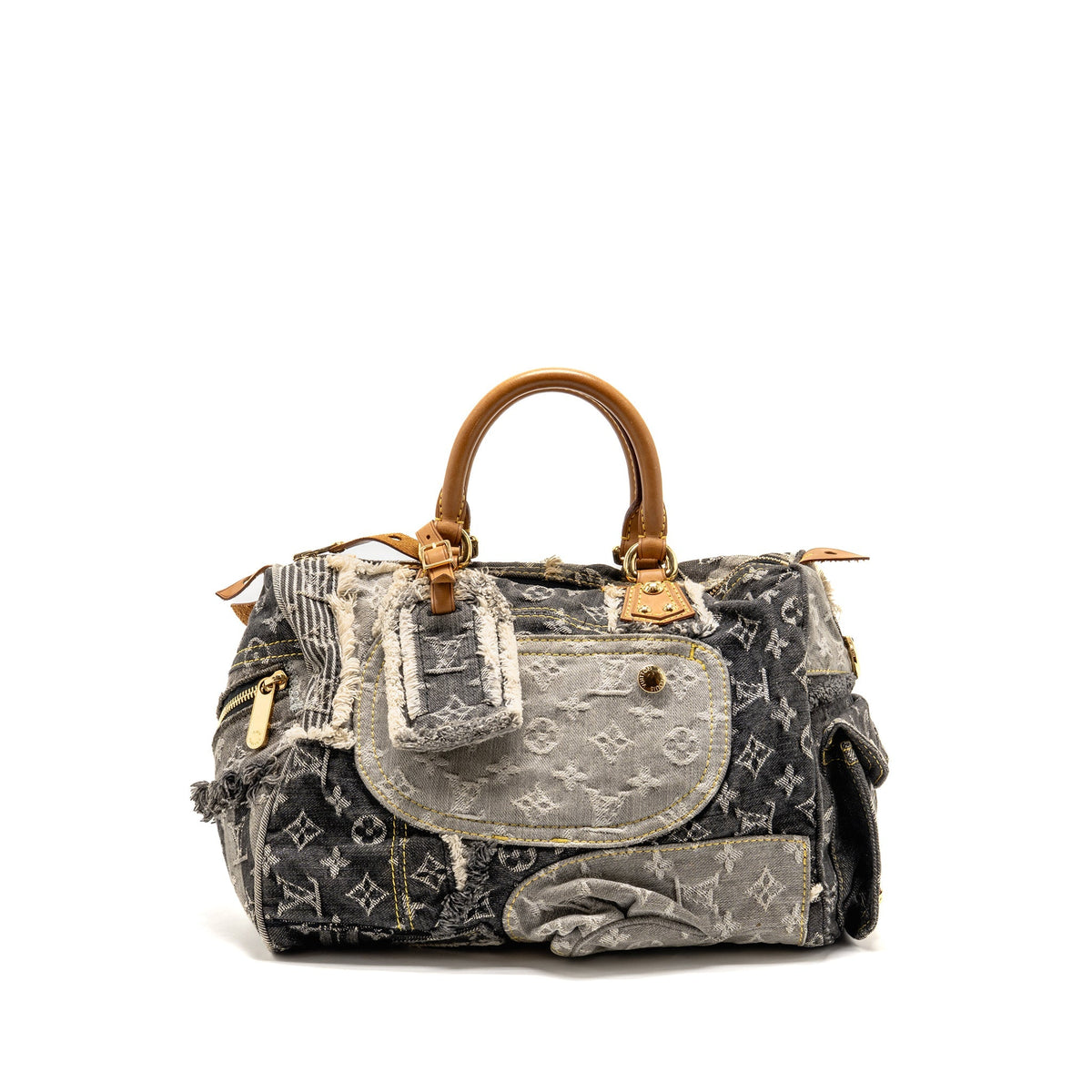 Louis Vuitton speedy 30 denim patchwork grey GHW