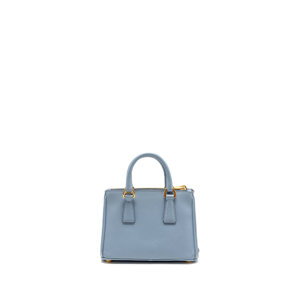Prada Galleria Saffiano Mini Tote Bag leather light blue GHW