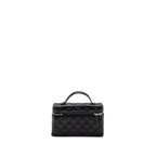 CHANEL 25P CC TOP HANDLE VANITY BAG CAVIAR BLACK LGHW (MICROCHIP)