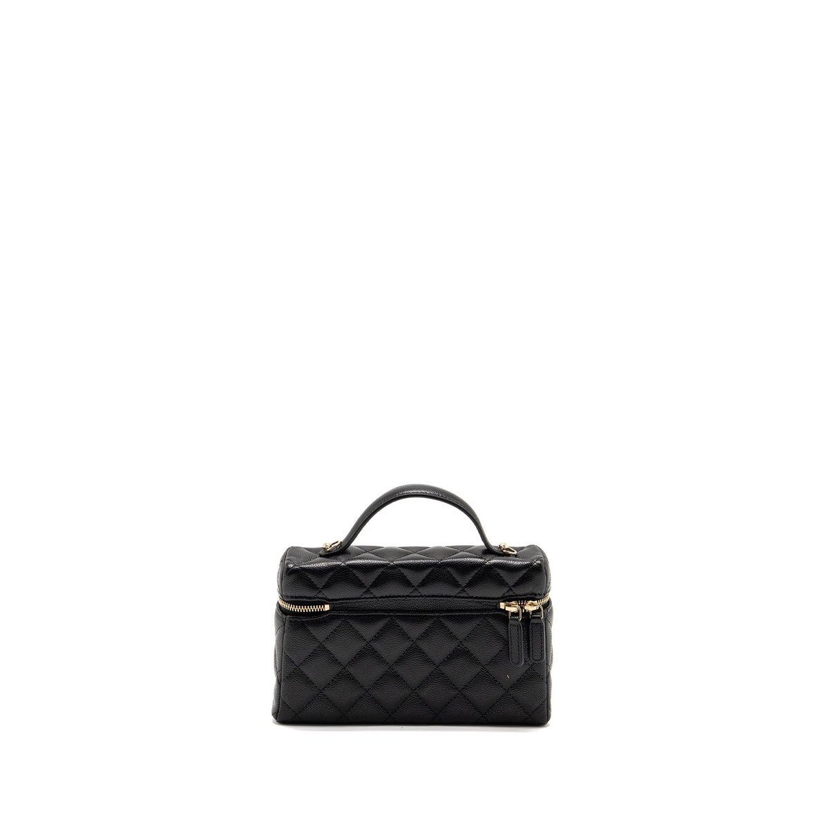 CHANEL 25P CC TOP HANDLE VANITY BAG CAVIAR BLACK LGHW (MICROCHIP)
