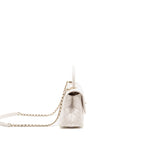 CHANEL SMALL COCO HANDLE CAVIAR WHITE LGHW (MICROCHIP)
