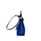 HERMES HERBAG 31 ZIP BAG CANVAS/HUNTER LEATHER BLEU ELECTRIQUE/BLEU INDIGO SHW
