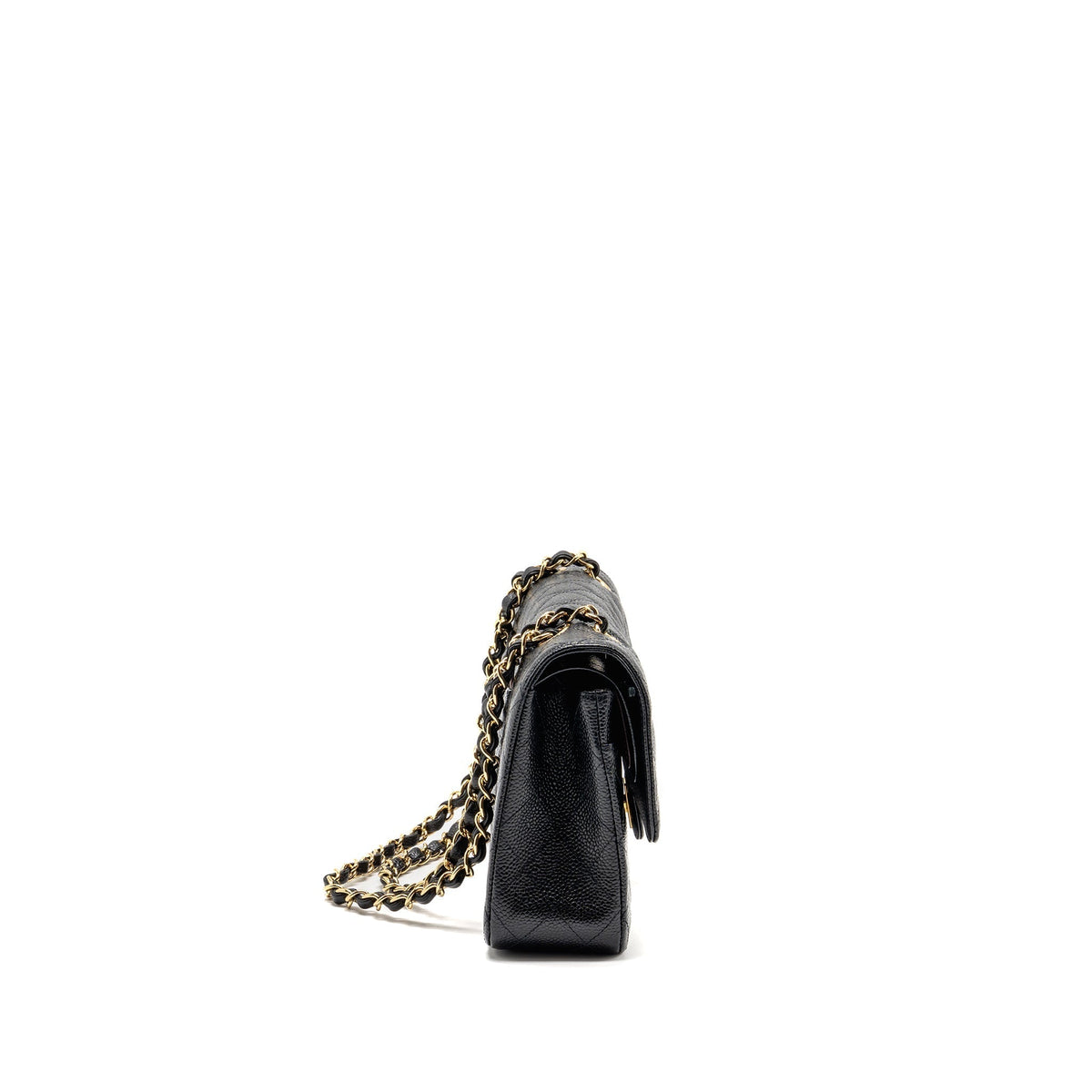 CHANEL MEDIUM CLASSIC DOUBLE FLAP BAG CAVIAR BLACK GHW