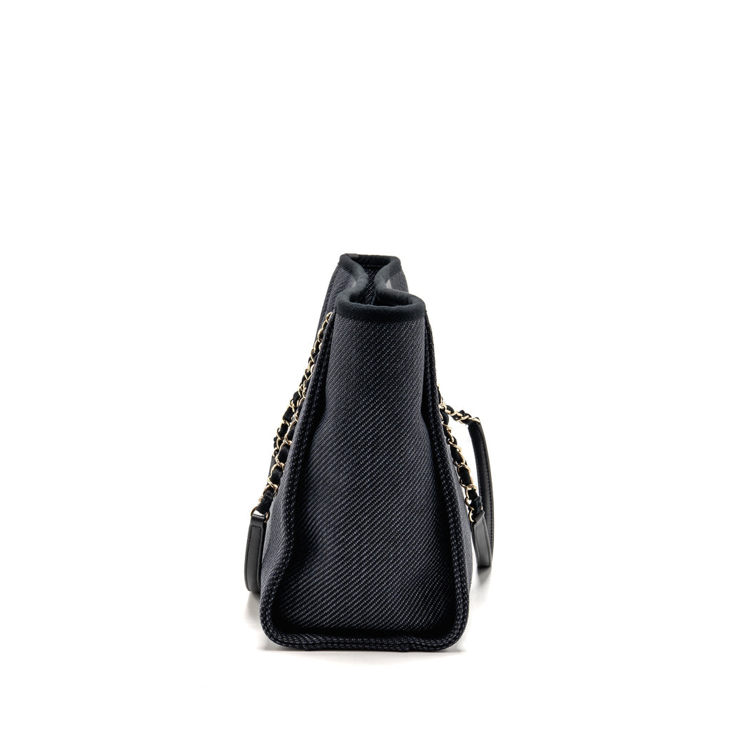 Chanel Deauville tote fabric black LGHW