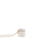 CHANEL CC LOGO CHAINS WITH CHARM VANITY CALFSKIN WHITE LGHW