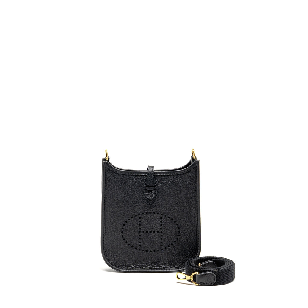 HERMES MINI EVELYNE CLEMENCE BLACK GHW