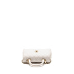 CHANEL SMALL COCO HANDLE CAVIAR WHITE LGHW (MICROCHIP)